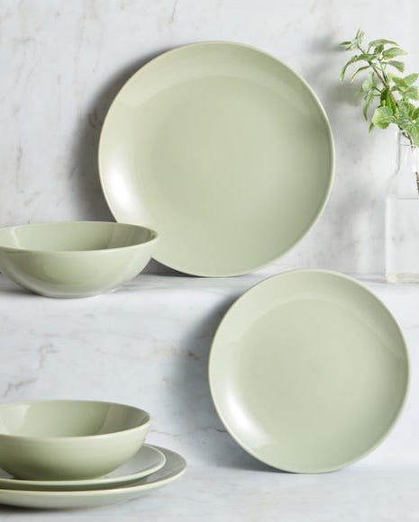 Stoneware Sage Gloss 12 Piece Dinner Set